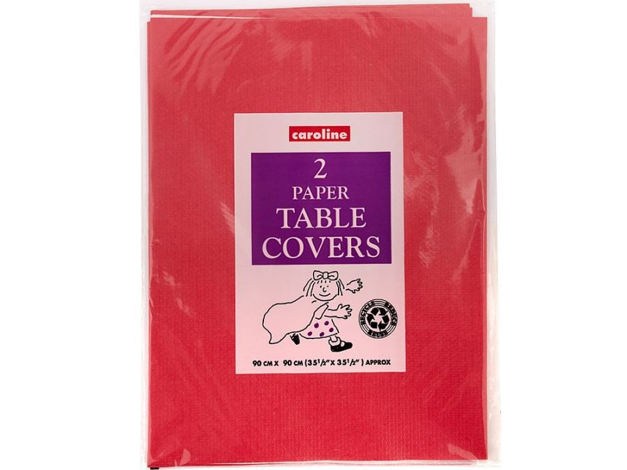 Pack 2 disposable table covers (90X90CMM)* - RED Pack 2 disposable table covers (90X90CMM)* - RED