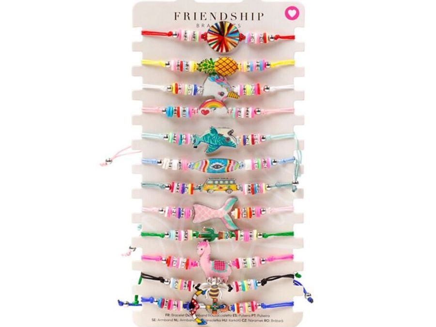 Pack 12, beach/novelty charm friendship bracelets.