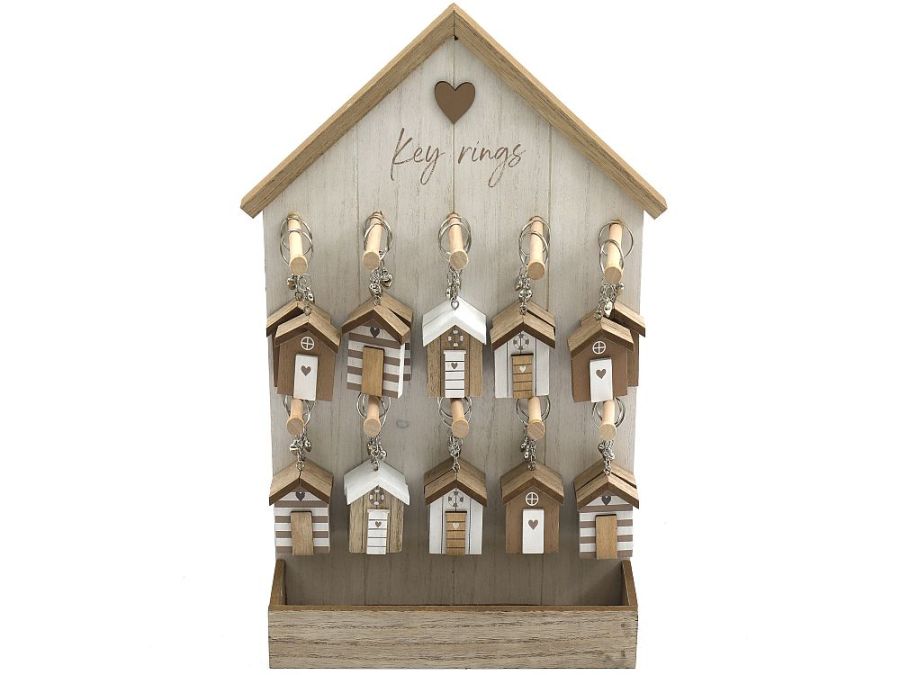 Wood beach hut keyring - 4asstd.
(ADD 40 FOR DISPLAY)