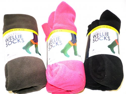 Ladies fleece wellie liner socks,/black
2 LEFT BLACK ONLY!!