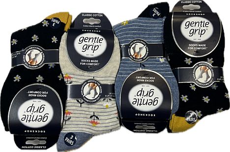 Gentle grip daisy/butterfly socks (3pkt x4) Gentle grip daisy/butterfly socks (3pkt x4)