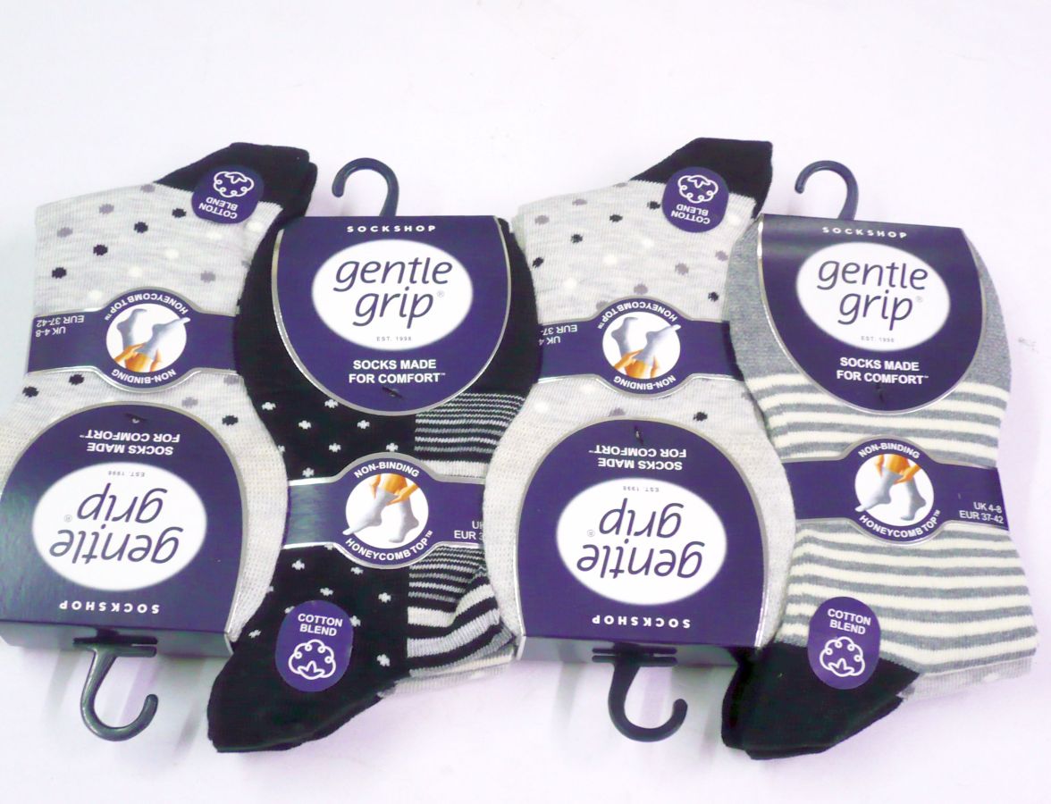 Gentle grip patterned socks
(3pkt x4)