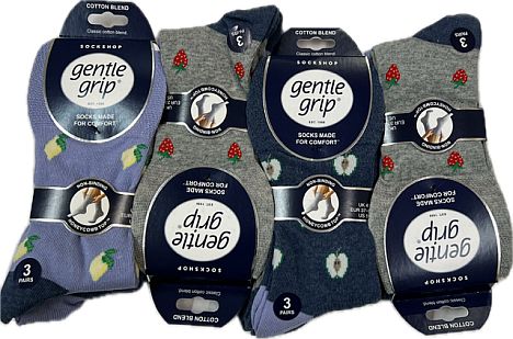 Gentle grip fruit socks.
(3pkt x4) Gentle grip fruit socks.
(3pkt x4)