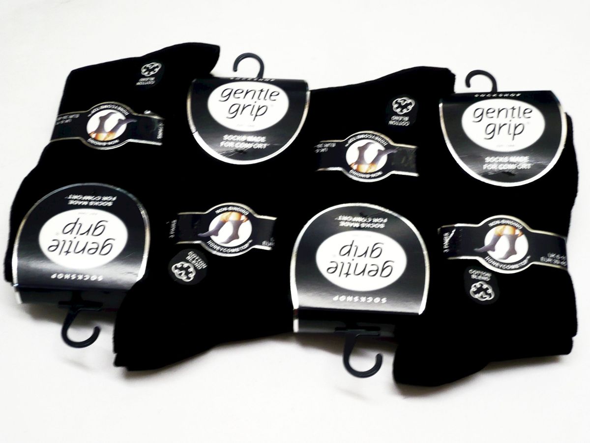 Mens black gentle grip socks
(3pkt x4)