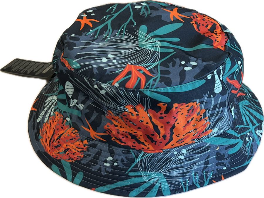 Seaweed print/plain reversible bucket hat     (M/L - L/XL)