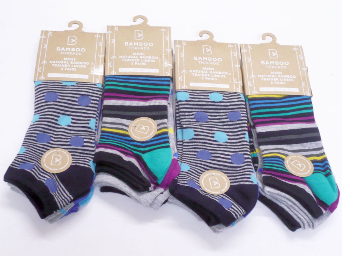 Mens bamboo trainer socks.6
(3pkt x4)