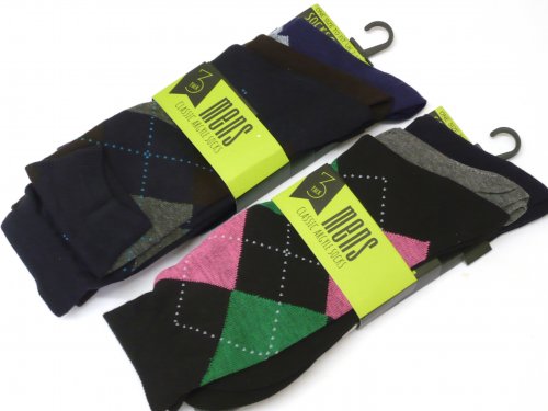 Mens argyle socks (3pkt x4)*