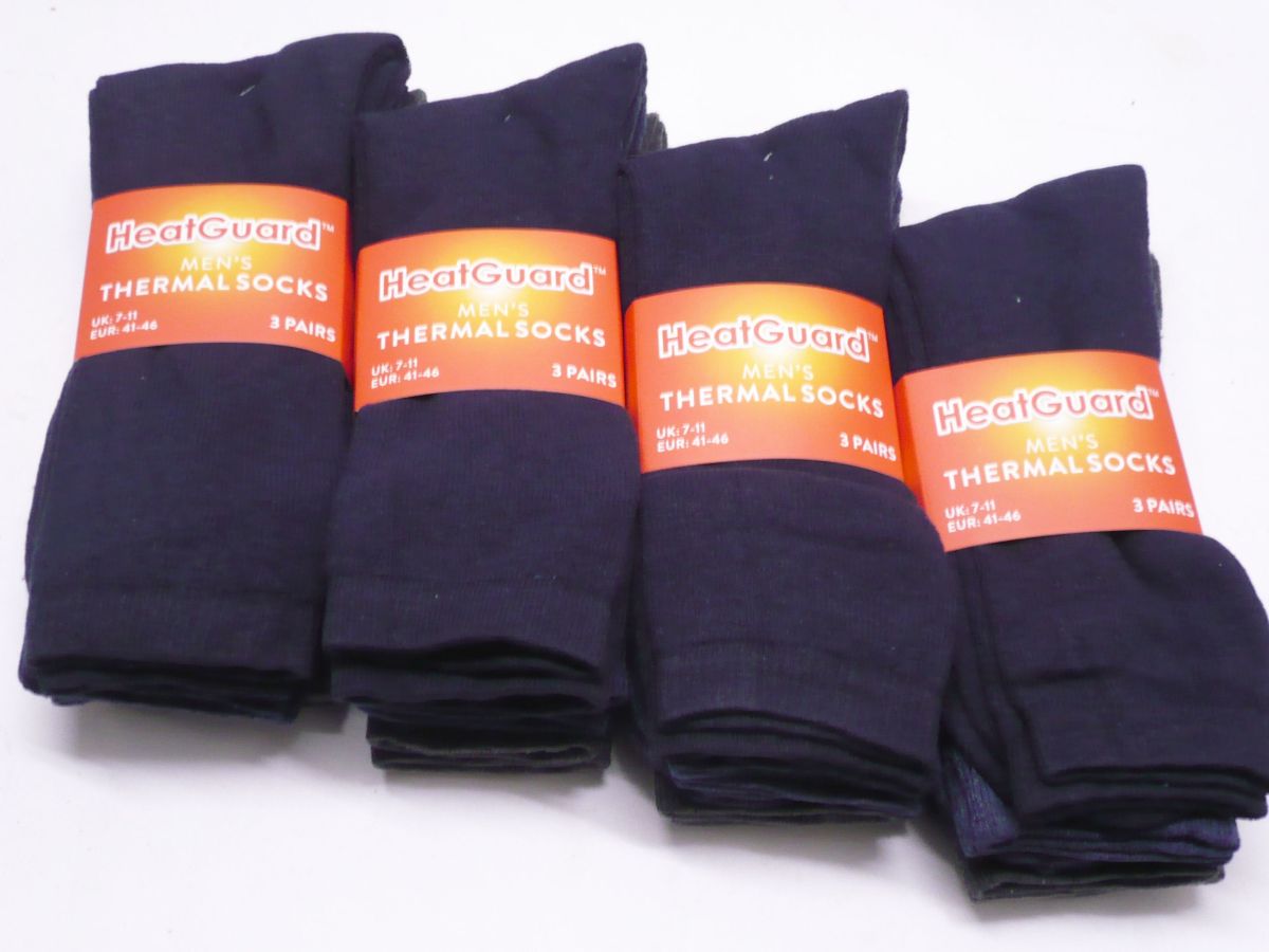 Heatguard coloured thermal socks (3pkt x4)