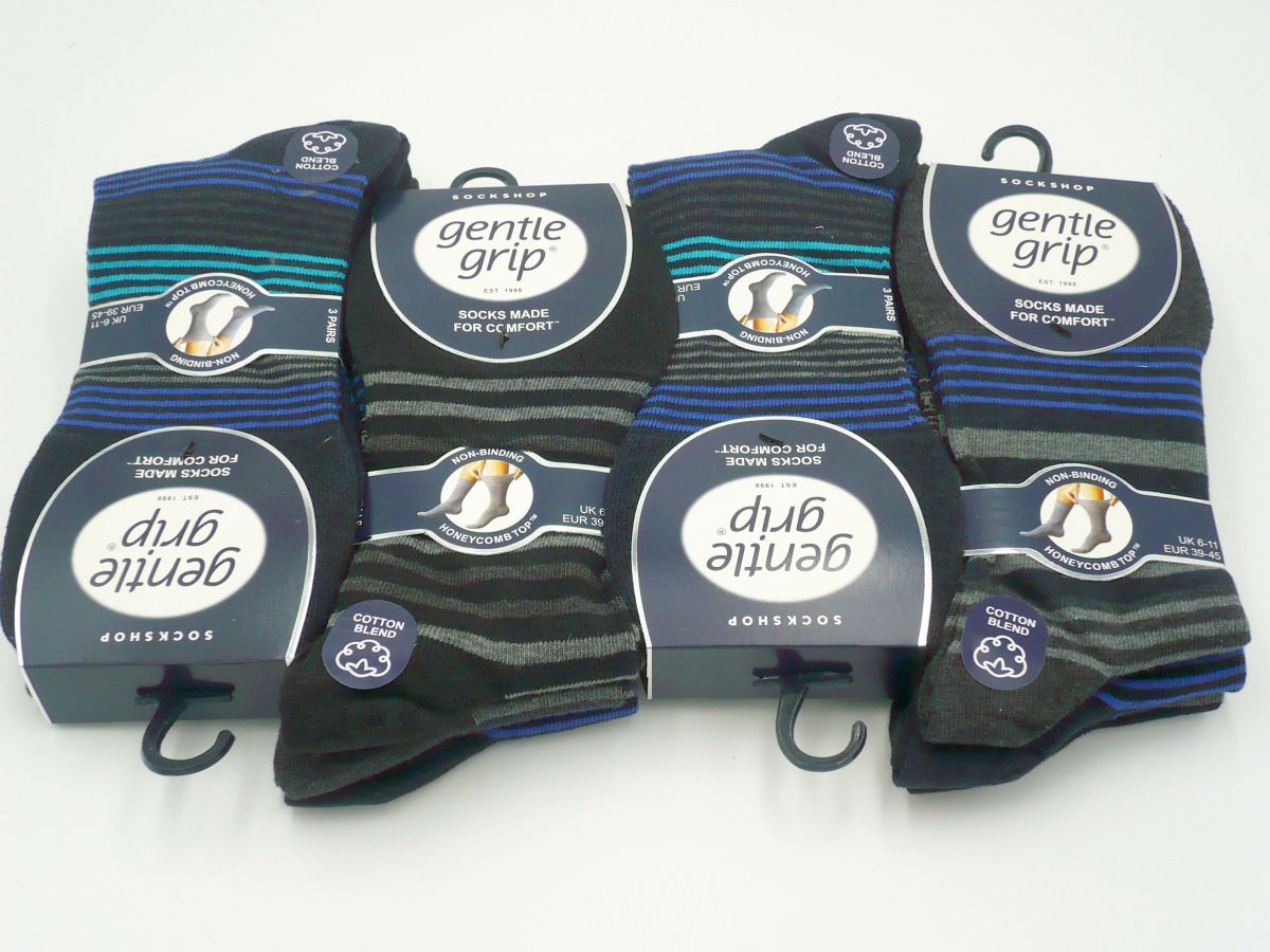 Mens striped gentle grip (6-11)
(3pkt x4)