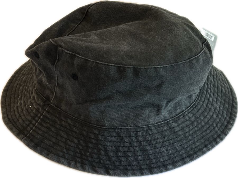 Adults stonewashed bucket hat - BLACK   (S/M - L/XL)