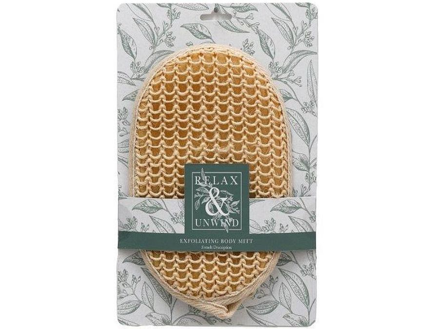 Exfoliating body mitt.