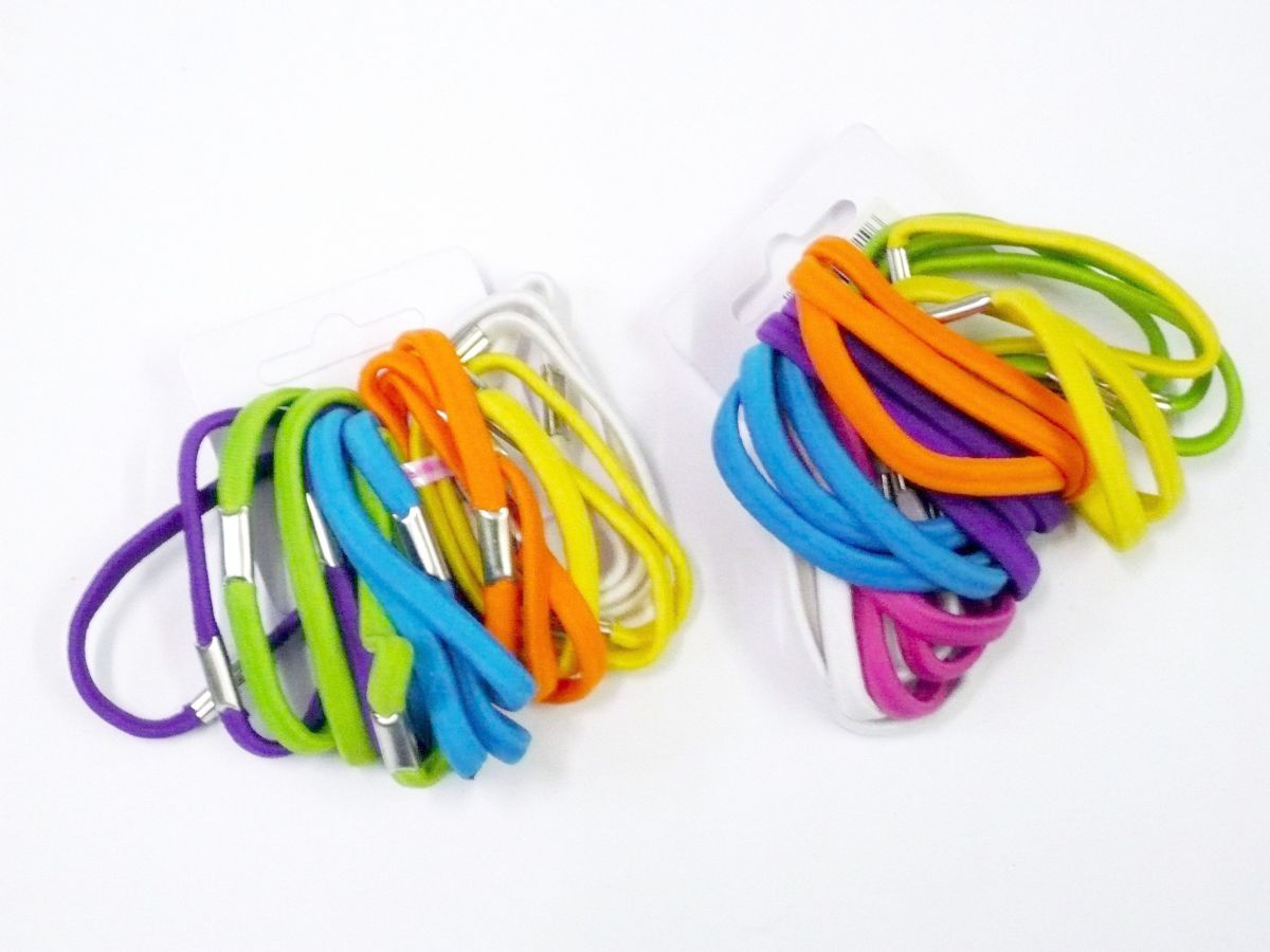 Pkt 21, bright coloured hair elastics