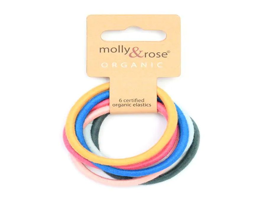 Pack 6, 4mm organic hair bands.