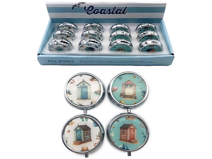 Coastal metal pill box - 4asstd*
(ADD 12 FOR DISPLAY)