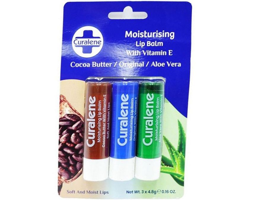 Pack 3, Curalene moisturising lip balm*