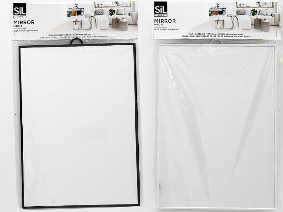 Plastic frame mirror - 2/cols*
(30x22cm)