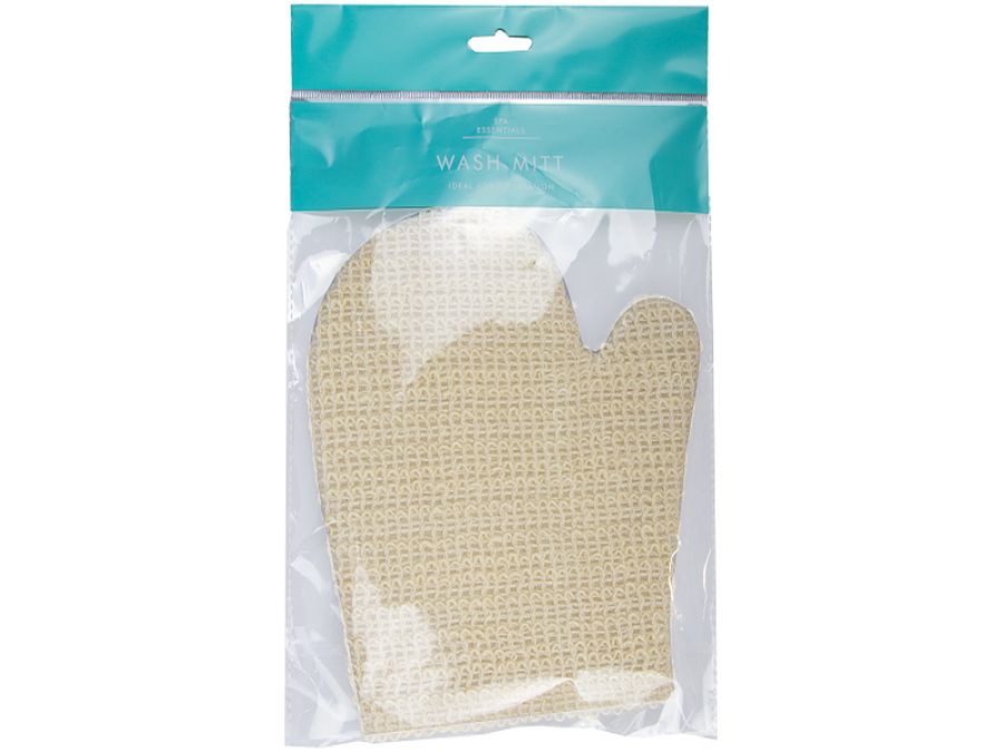 Exfoliating wash mitt.