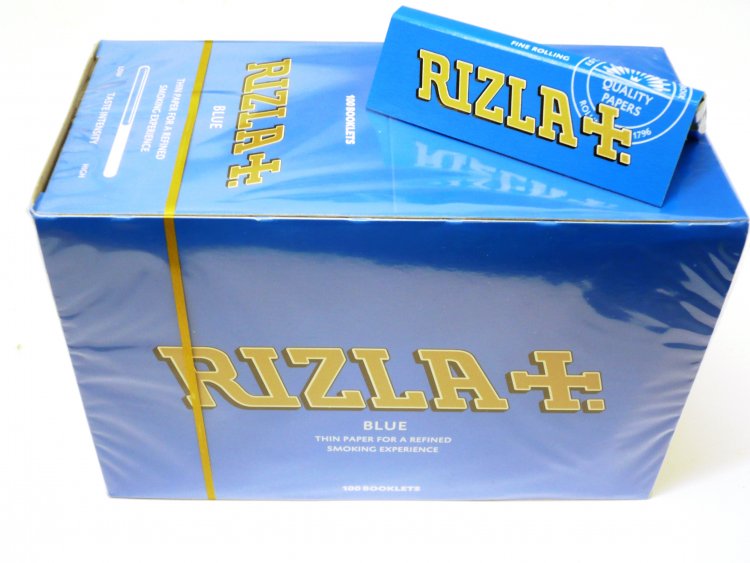 Box 100, Rizla blue papers.