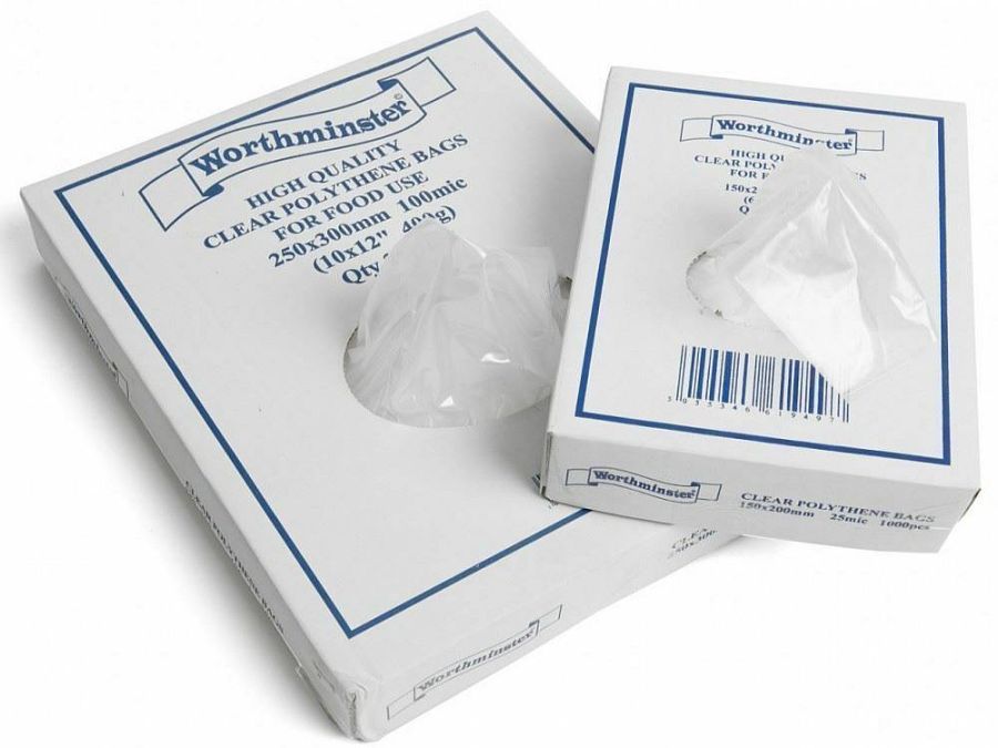 Box 500, Worthminster clear poly food grade bags*  (12x15"  200g)