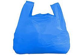 Pack 100, heavy duty BLUE vest carrier bags*  (11x17x21")