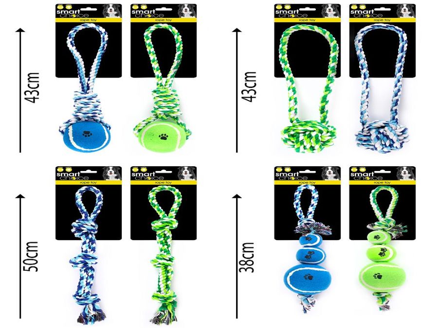 Jumbo rope dog toy 4asstd - 2/cols*