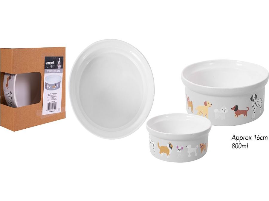 Printed ceramic dog bowl.
(16x6cm)