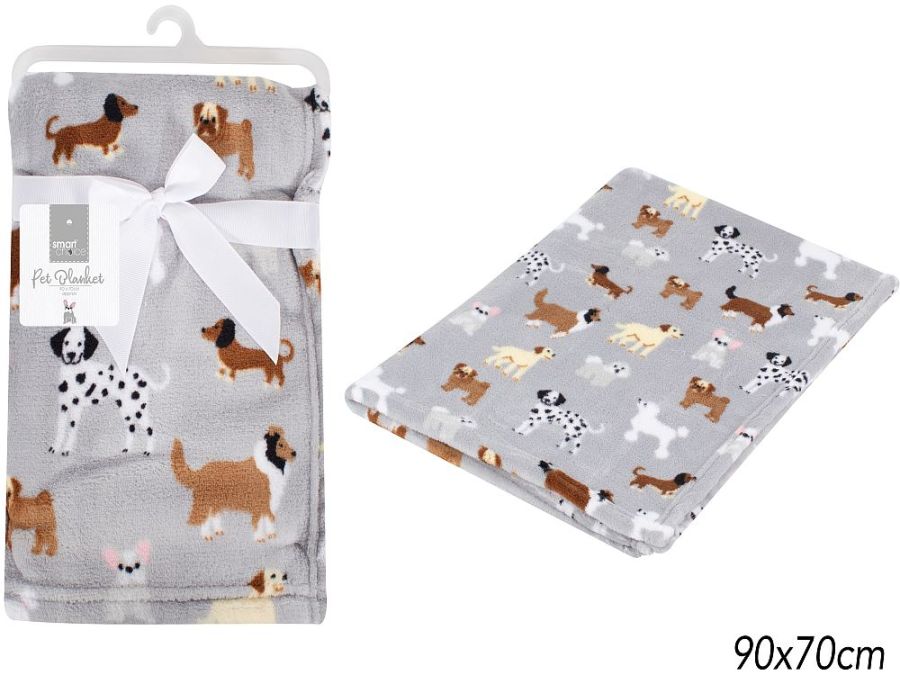 Sherpa dog print pet blanket.
(70x70cm)