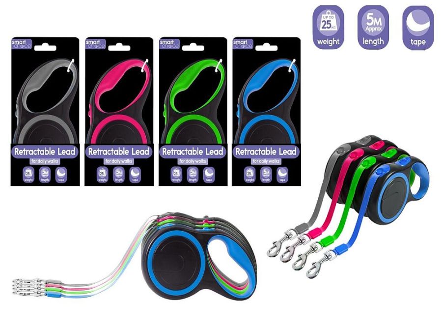 5m retractable lead - 4/cols.