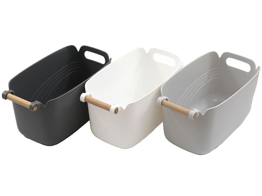 P/p storage basket with wood handle - 3/cols*
(31x18x15cm) P/p storage basket with wood handle - 3/cols*
(31x18x15cm)