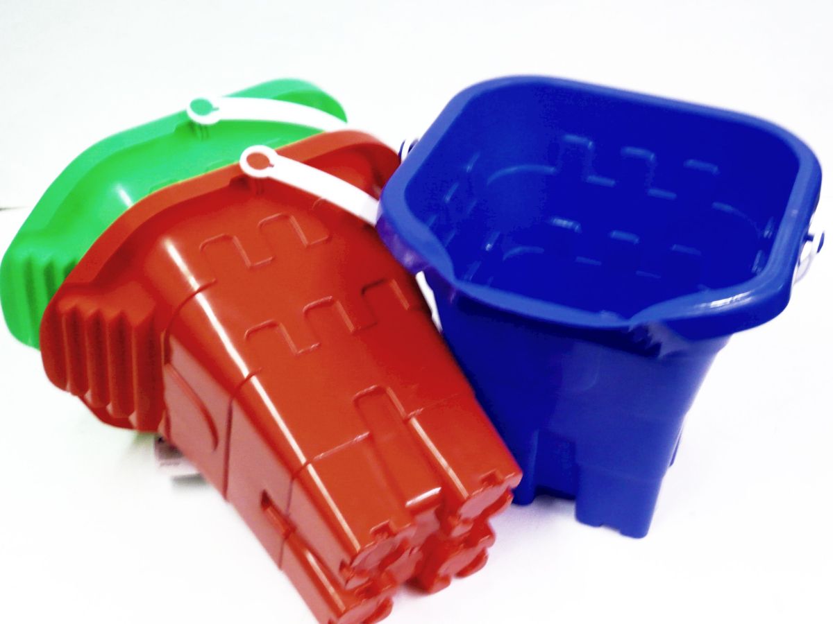 20cm castle bucket with steps - 3/cols*