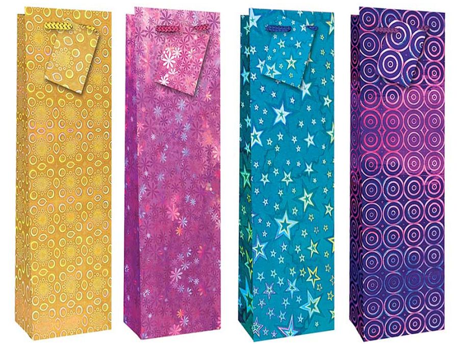 Holographic bottle bag, 4asstd cols.*