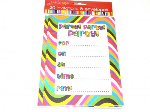 20 party invitations/ envelopes-4asstd.*