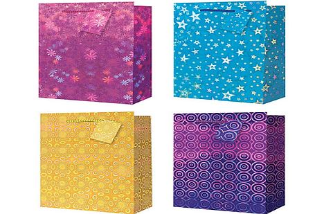 Holographic gift bags  LARGE - 4/cols*