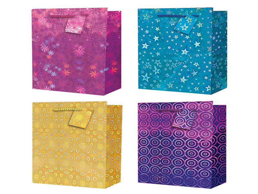 Holographic gift bags X/LARGE - 4/cols*