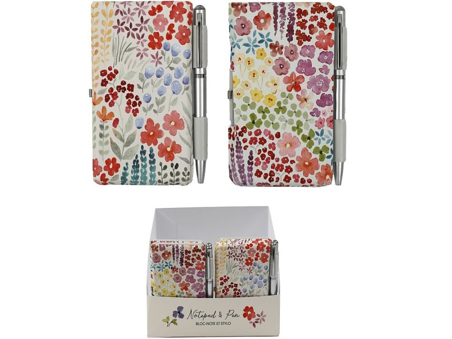 Floral note book and pen set - 2asstd*