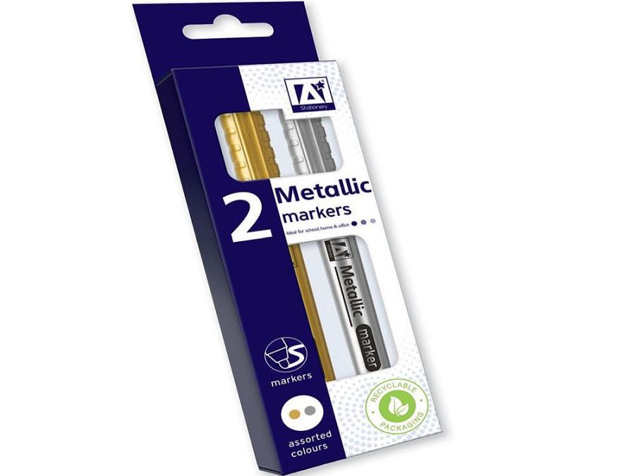 Pack 2, gold and silver metallic markers*