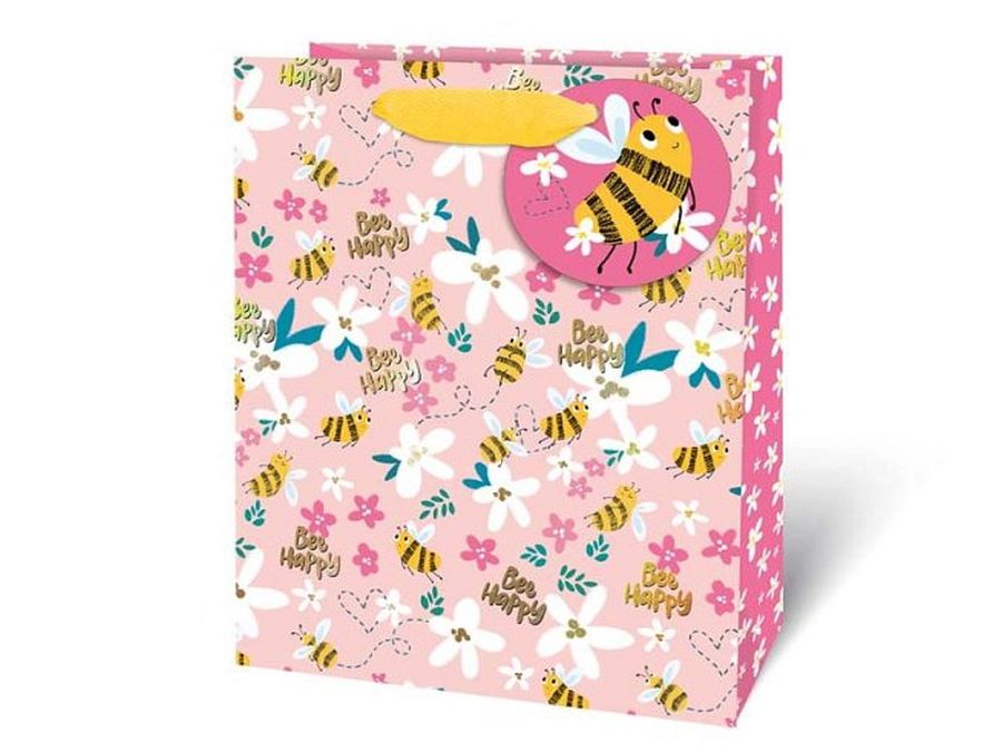 Bee design MEDIUM gift bag.
(23x18x10cm)