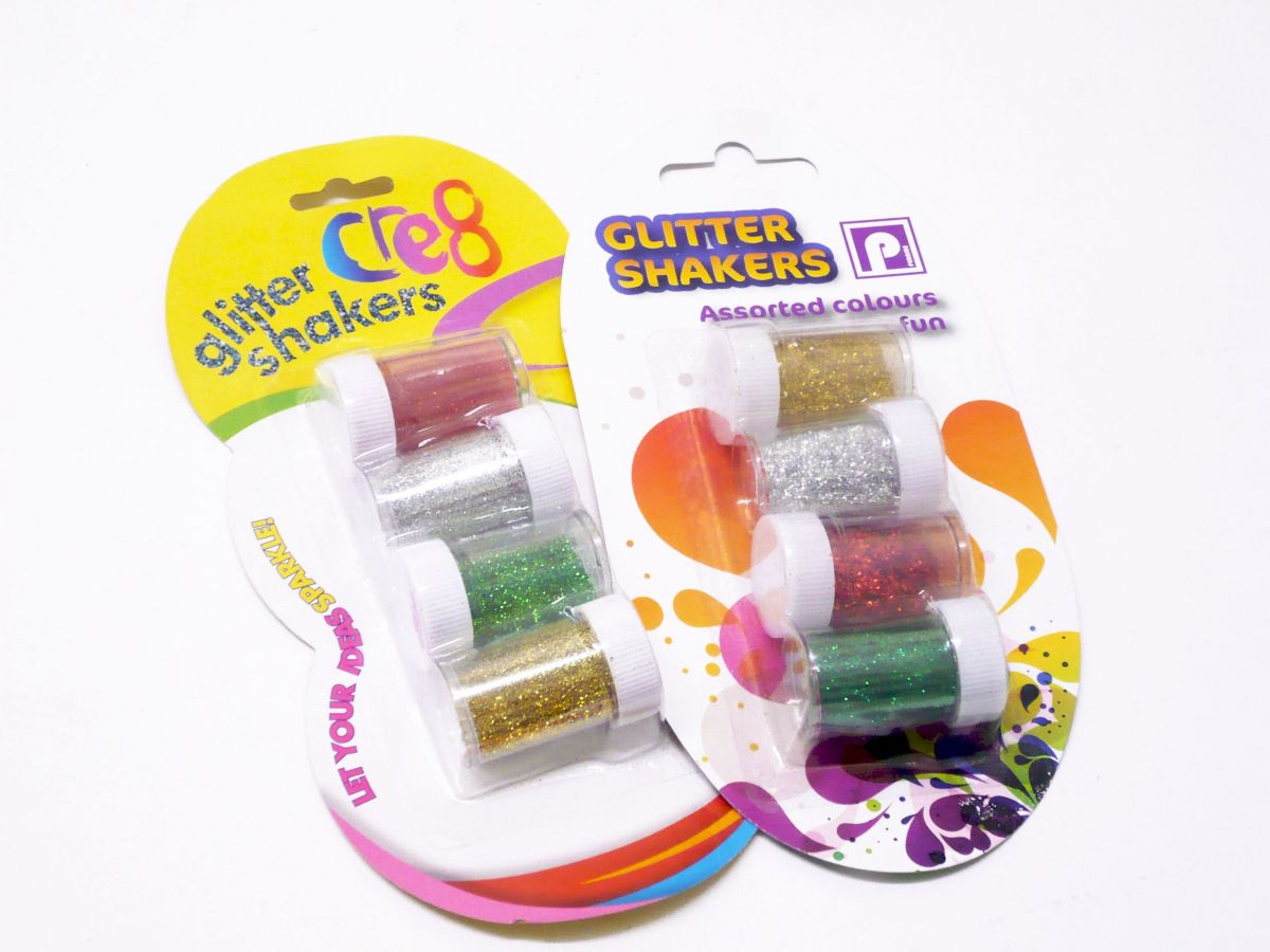 Pack 4, glitter shakers.