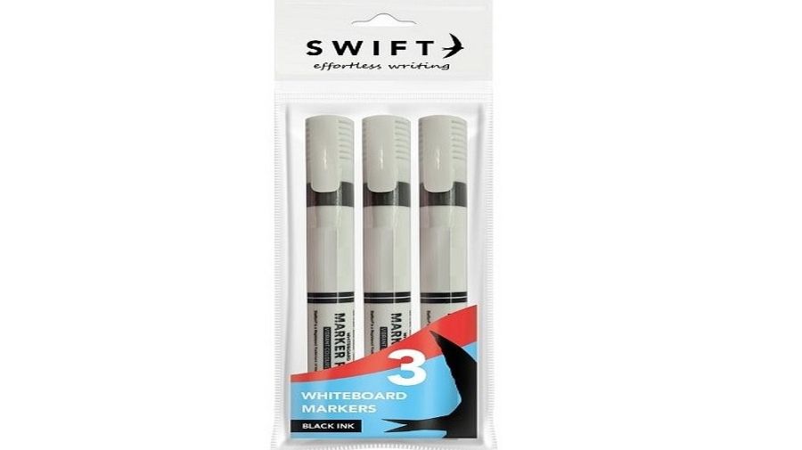 Pack 3 black whiteboard markers*