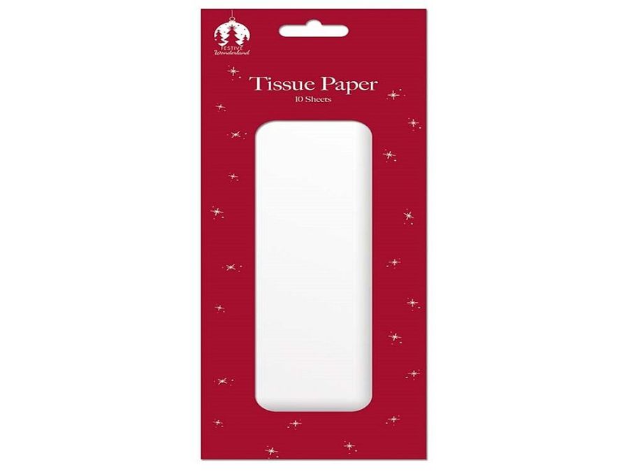 Pack 10, white tissue paper*