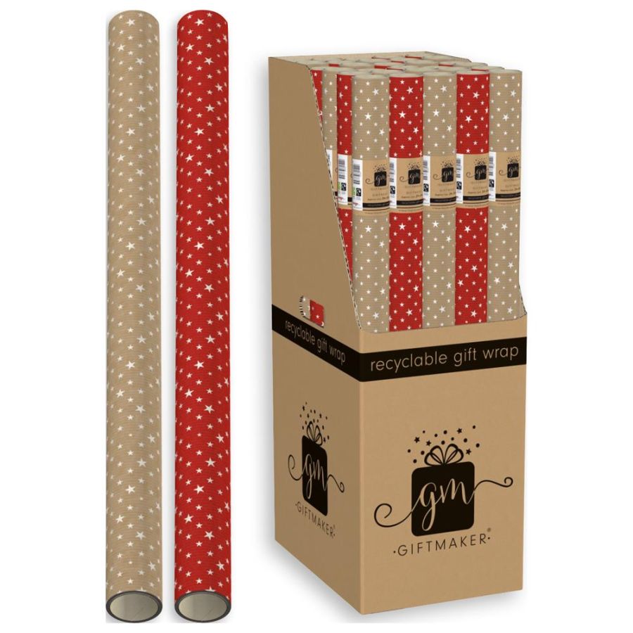 2m stars kraft gift wrap - 2asstd*