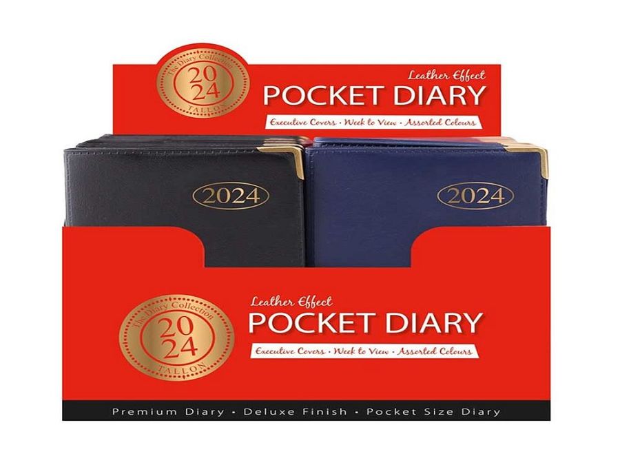 2024, w-t-v pocket diary - 3/cols.
(ADD 30 for display box) LAST FEW 15P !
