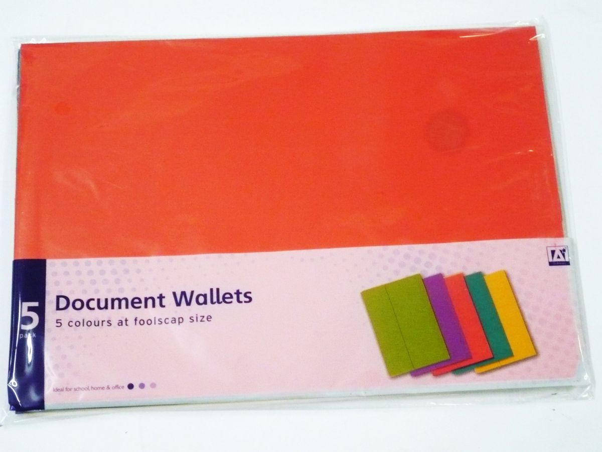 Pkt 5, foolscap document wallets*
