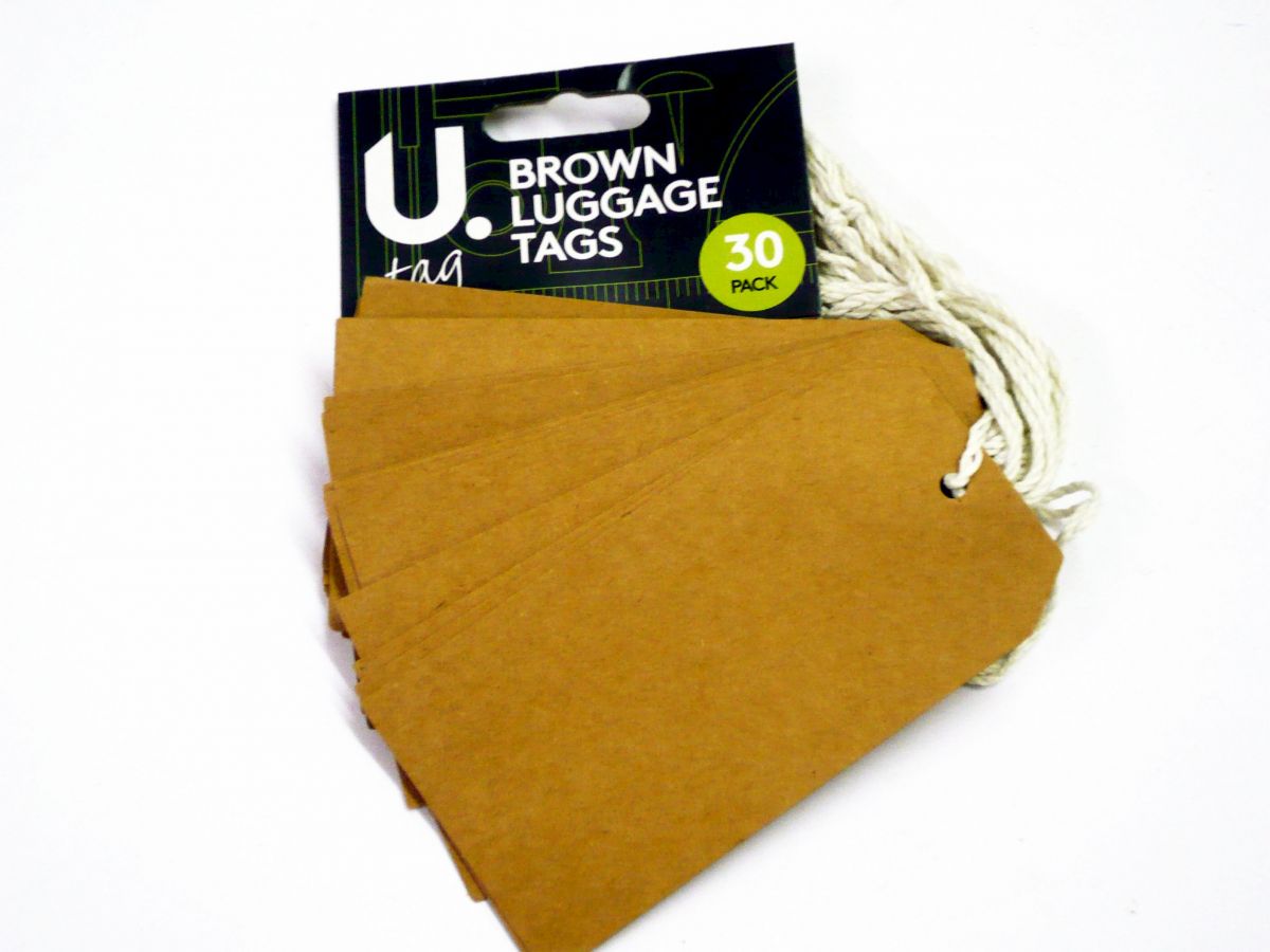 Pkt 20, brown luggage tags*
USE ST541