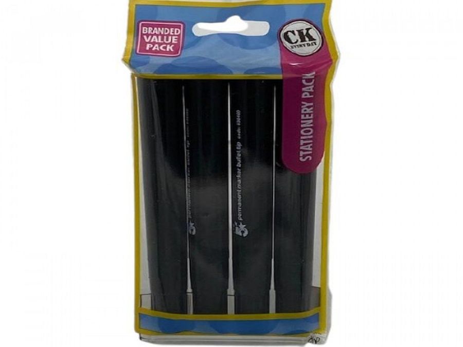 Pack 4, bullet tip permanent markers*