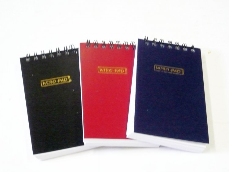 "Wiro pads" small thick spiral bound handy notebooks, pkt12