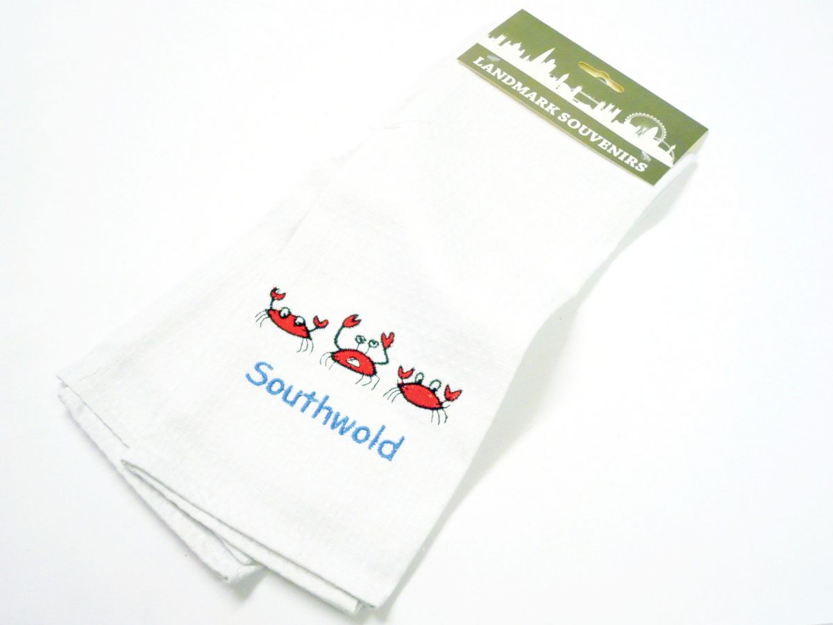 SOUTHWOLD waffle crab tea towel.