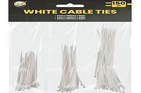 Pack 150, white cable ties*