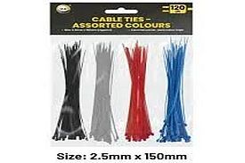 Pkt 120, 4asstd colours cable ties (150mm)*