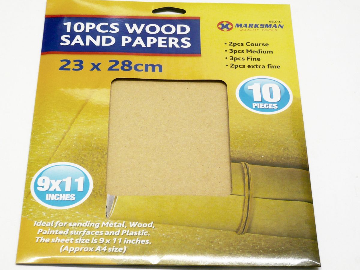 Pkt 10, wood sand papers
(23x28cm)*